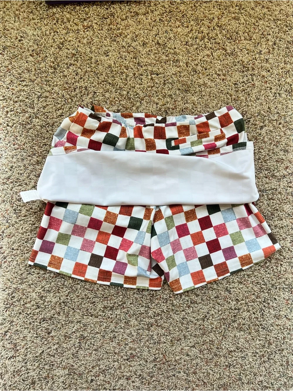 L Smith & Quinn Multicolor Checkerboard Ruffle Mini golf Skort